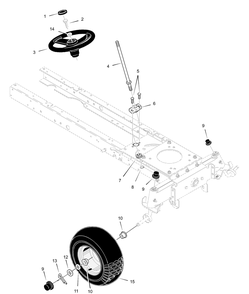 Steering Assembly Diagram and Parts List for 465606X692A 2001 Briggs and Stratton Lawn Tractor